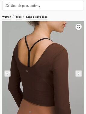 lululemon athletica Brown, Green and Purple. Long Sleeve Scoop-Back Crop Top